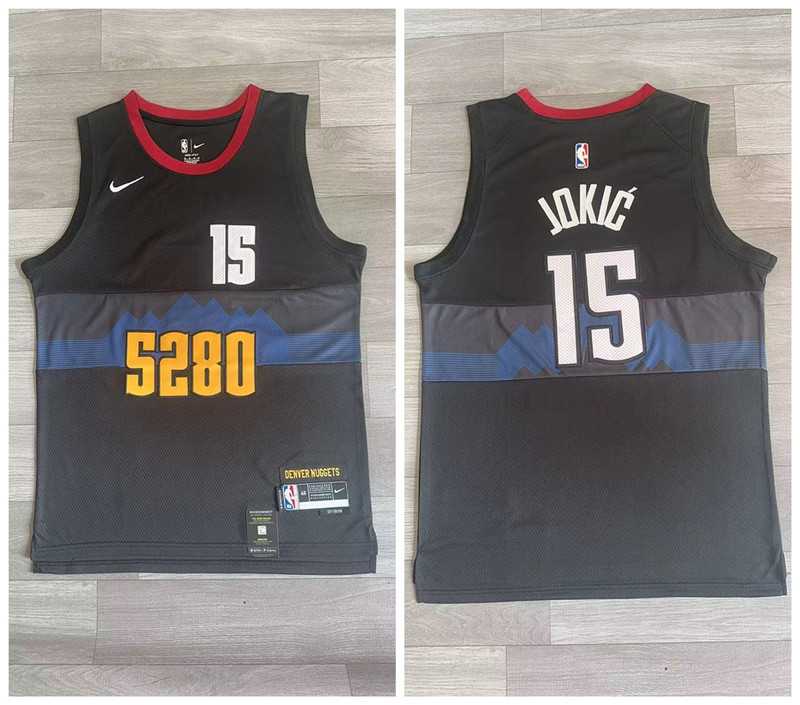 Nuggets 15 Nikola Jokic Black Nike 2023-24 City Edition Swingman Jersey,We sell and wholesale Nuggets 15 Nikola Jokic Black Nike 2023-24 City Edition Swingman Jersey on line form chian!